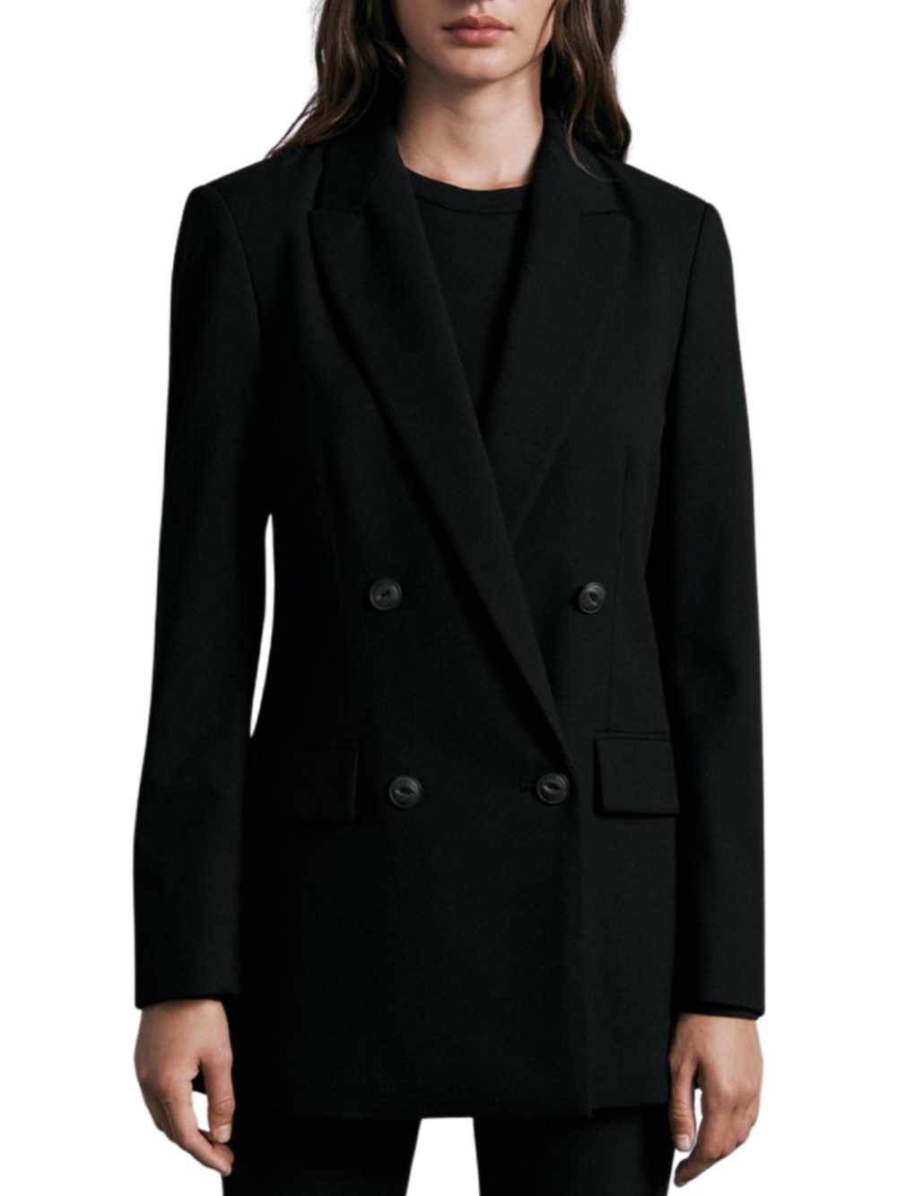 NEW Rag & Bone Icons Andie Wool Blend Twill Blazer Black 4